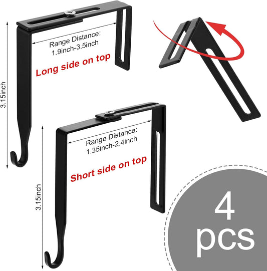 4 Pcs Adjustable Cubicle Hanger Universal Partition Metal Hooks Door Hanger, Adjusted to Fit Panels with 1 V1259-DP01-A-1097