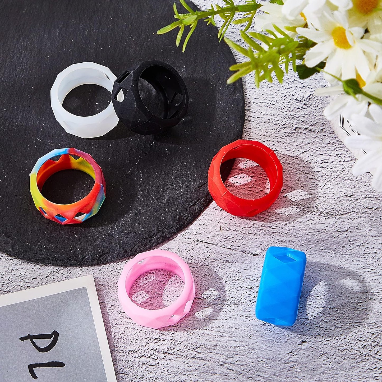 6 Pieces Silicone Anti Slip Ring Non Skid Band Soft Protection Sleeve 25 x 17 mm V1259-DP01-A-1100