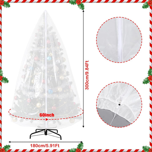 9.84 ft Upright Christmas Tree Storage Bag White Extra Large Jumbo Removal Disposal with Zipper Drawstring V1259-DP01-A-1181