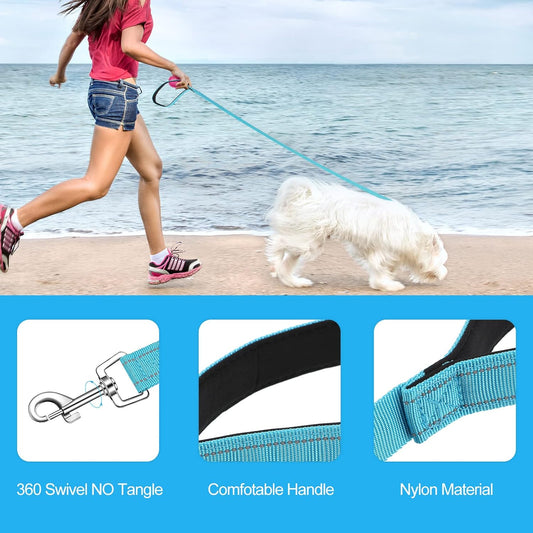 12 Pack Dog Leash Bulk, Double Sided Reflective, Nylon Leashes with Padded Handle for Small, Medium, and V1259-DP01-A-1191