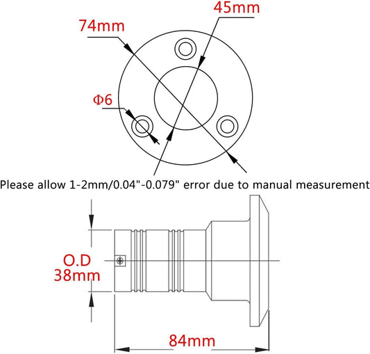 1-1/2"(38mm) Boat Gas/Fuel/Diesel/Water/Waste Deck Fill/Filler with Keyless Cap 1-1/2" Marine Mirror- V1259-DP01-A-1273