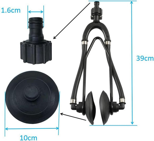 Universal Round Dual Water Feed Outboard Motor Flusher Boat Ear Muff Engine for Marine V1259-DP01-A-1294
