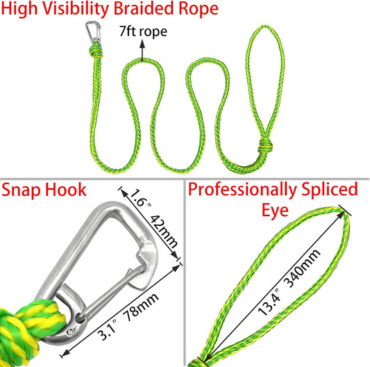 Kayak Tow Rope with Clip Dock Lines Heavy Duty Braided Line Ideal for Jet ski,watercraft Boat, Kayaking, V1259-DP01-A-1305