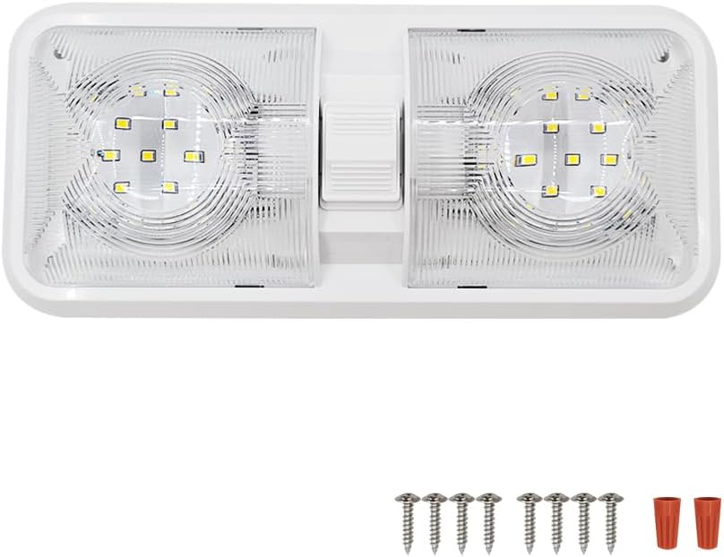 RV Lights Interior, 12 Volt Led 1000LM, Interior Fixtures 12V with Switch, Ceiling Dome Light Switch for V1259-DP01-A-1377