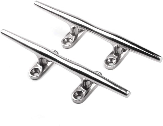 Heavy 316 Stainless Steel Dock Cleat Boat Open Base 5 inch (2PCS) V1259-DP01-A-1379