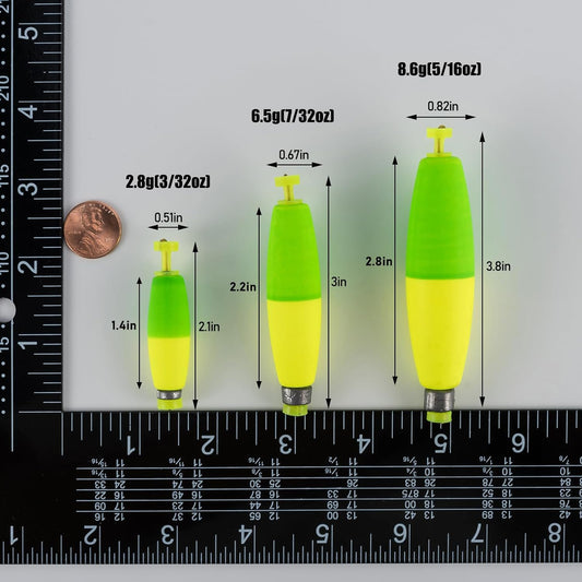 10-Pack Fishing Bobbers Floats, Weighted for Cigar EVA Foam Snap-on Floats Corks Floaters Buoys Crappie Bass V1259-DP01-A-1438