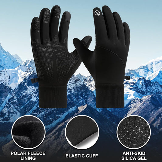 Petluno Winter Warm Gloves, Windproof Water-Resistant Thermal Gloves Anti-slip Touch Screen Cycling for Men V1259-DP01-A-1544