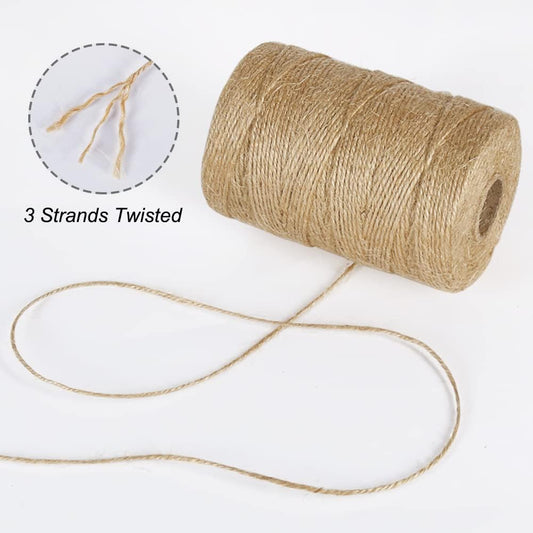 Petluno 1.82mm Jute Twine String, 500 Feet 152M Natural Garden String for Gift Wrapping, Floristry, Gardening V1259-DP01-A-1558
