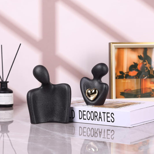 Mini Couples Statue - Ceramic Romantic Pair in Love Figurines for Bedroom Decor, TV Cabinet, Wedding V1259-DP01-A-1629