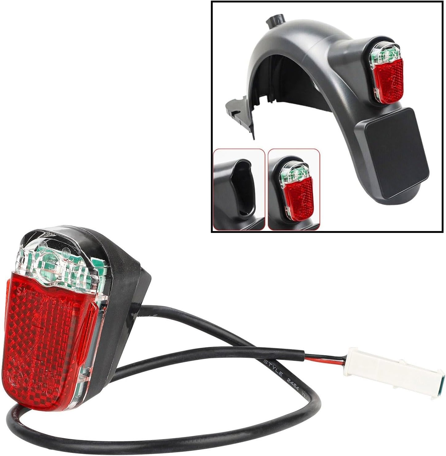 Tail light, tail light splash guard, IPX4 waterproof, red, for Segway Ninebot Max G30 / G30LP G30LE II V1259-DP01-A-1640