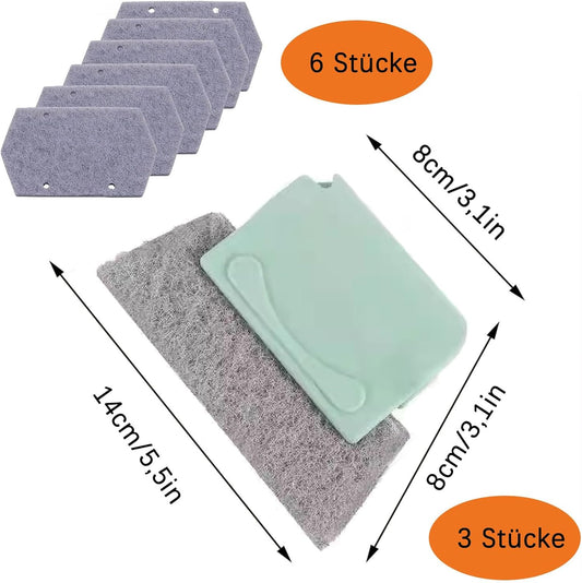 Cleaning brush with slot, 3 cleaning brushes and 6 replacement pads, kitchen cleaning set, for cleaning all V1259-DP01-A-1744