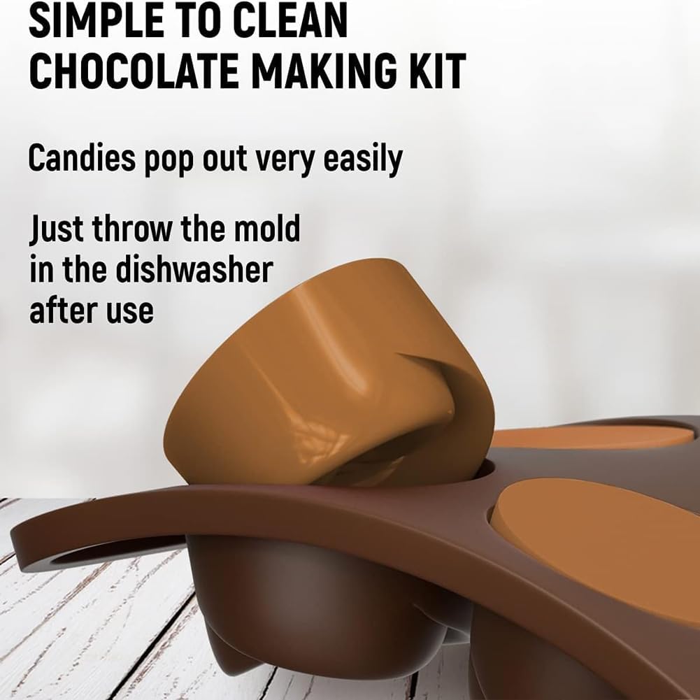 6 PCS Silicone Chocolate Mould Different Shapes Melts Moulds Silicone Baking Mold Non-Stick Moulds Gift for V1259-DP01-A-1778