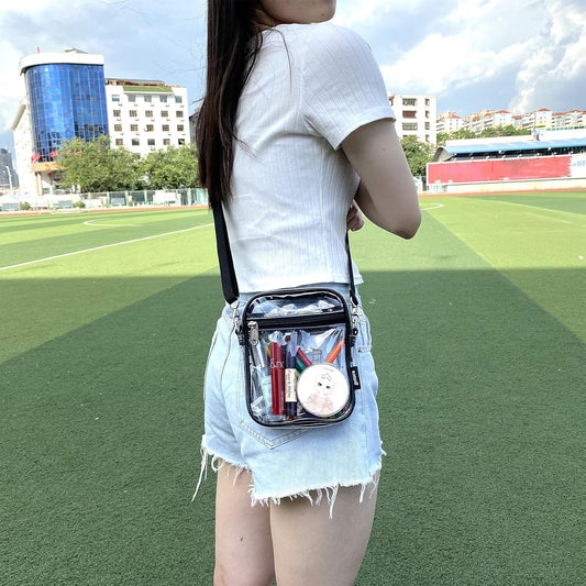 Clear Crossbody Bag, Stadium Approved Clear Purse Bag for Concerts Sports Events V1259-DP01-A-1784