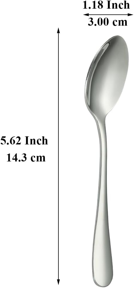 Teaspoons 12 Pieces 14cm, Stainless Steel Tea Spoon Coffee Spoons Dessert Spoons, Cutlery for Tea, Coffee, V1259-DP01-A-1789