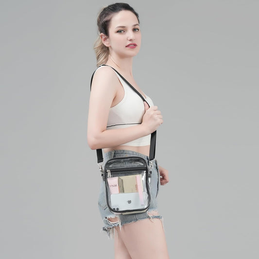 Clear Crossbody Purse Bag, Stadium Approved for Concerts, Festivals V1259-DP01-A-1814