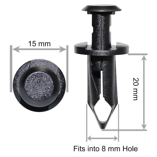 Pack of 100 Replacement for Can Am 293150089 ATV UTV Fit 8mm 5/16 inch Hole Fender Rivet Plastic Clip Push V1259-DP01-A-1826