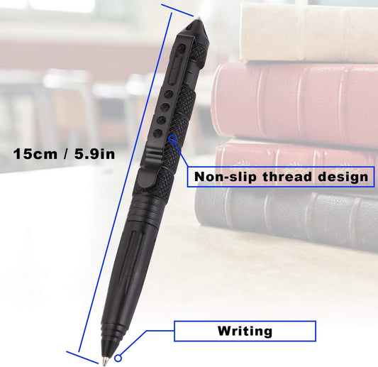 2 Pack Military Tactical Pen Set with 6 Black Ballpoint Refills for Writing, Made of Tungsten Steel & V1259-DP01-A-1854