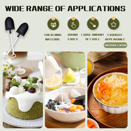 oxe Novelty Mini Shovel Shape Spoons Cute Disposable Plastic Dessert Spoons,Set of 50 (model 2) V1259-DP01-A-1871