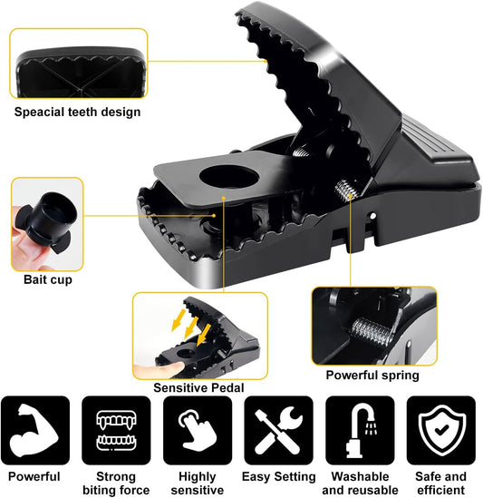 8 Packs Large Mouse Traps, High Sensitivity Rat Snap Best Mouse Traps That Work, Safe Effective Anti Rat Mice V1259-DP01-A-1883