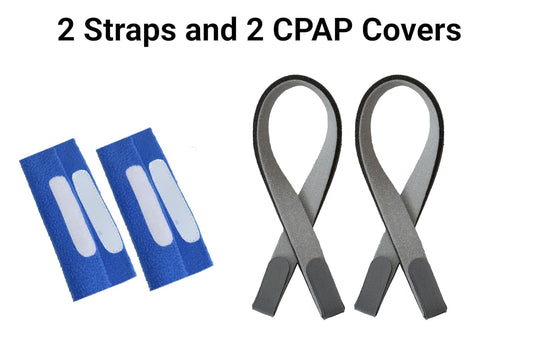 2-Pack CPAP Headgear Straps with 2 CPAP Covers, Compatible with ResMed Swift FX Nasal Pillow CPAP Mask V1259-DP01-A-1917