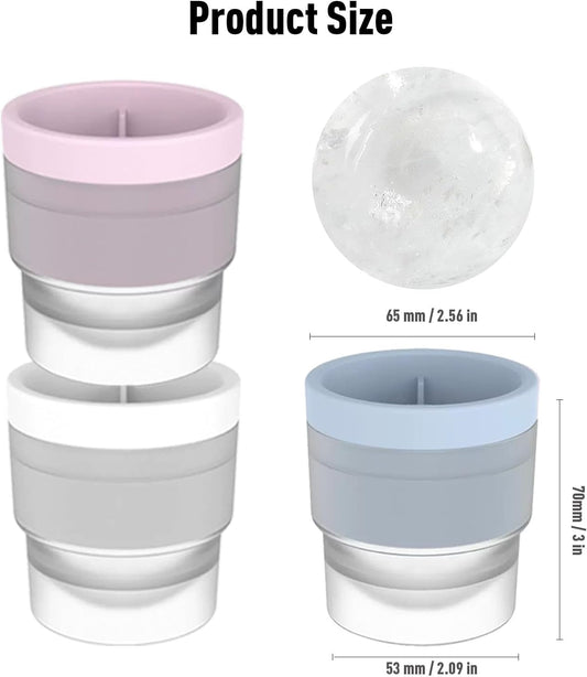 Large Ice Ball Molds 6 PCS - Silicone Spherical Ice Cube Trays for Whiskey, Cocktails, Cold Drinks - Freezer V1259-DP01-A-1947