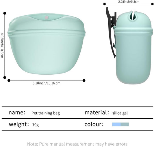 2 Pcs Silicone Dog Treat Pouch,Portable Dog Training Pouch for Treats with Magnetic Closure and Clip,Snacks V1259-DP01-A-1948