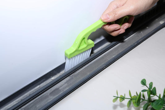 2pcs Hand-held Groove Gap Cleaning Tools Door Window Track Kitchen Cleaning Brushes(Green) V1259-DP01-A-2028