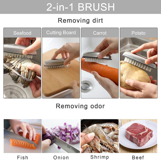 4 Pieces Nail Cleaning Brush, Stainless Steel Fingernail Hand Scrubbing Brushes for Nails Toes Pedicure Nail V1259-DP01-A-2115