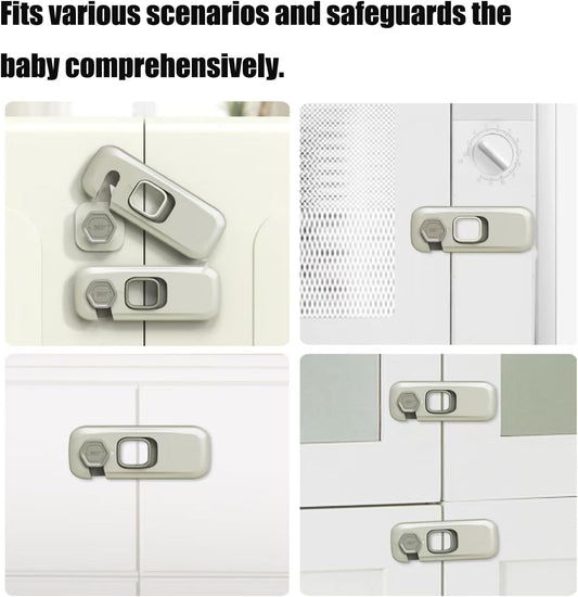 5 Pack Fridge Locks Child Safey, Child Freezer Lock, Baby Fridge Door Latches with Adhesive, Child Locks for V1259-DP01-A-2131