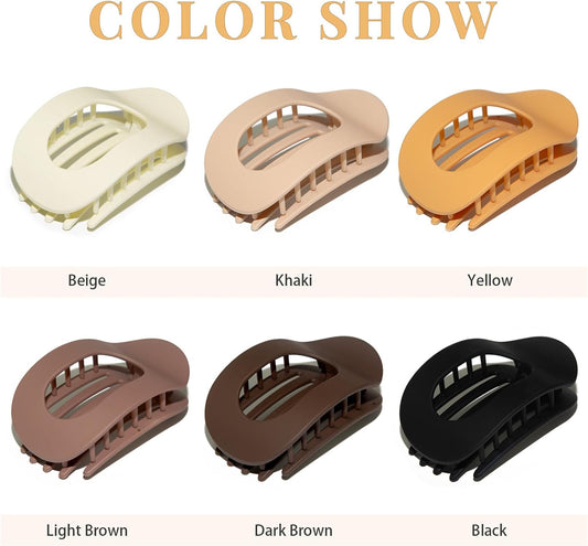 4" Large Round Flat Hair Clips for Women - Strong Hold Lay Down Claw Clamps Hair Barrettes Alligator Clip for V1259-DP01-A-2166