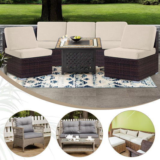 Outdoor Waterproof Couch Cushion Covers, Stretch Individual Patio Chair Cushion Outdoor Seat Cushion Pad V1259-DP01-A-2330
