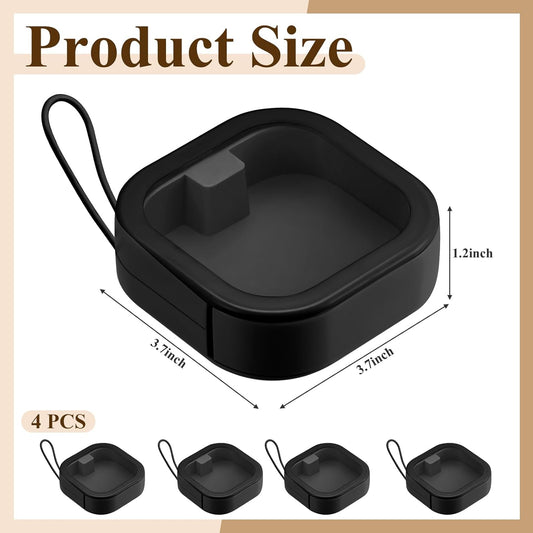 4 Pcs Black Hair Tie Organizer Portable Hair Accessory Storage Containers Stackable Tie Bobby Pin Holder Home V1259-DP01-A-2375