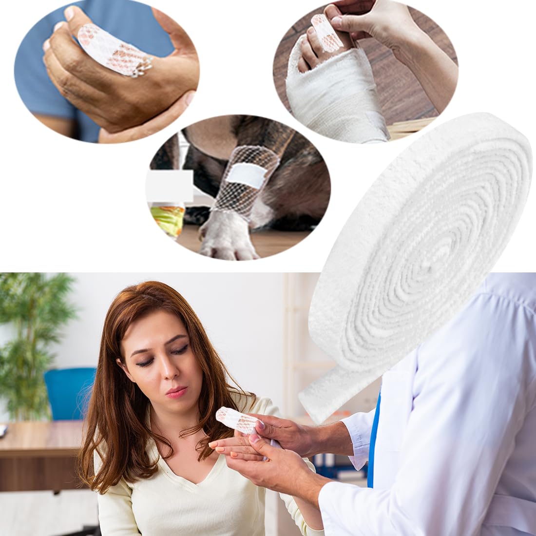 Elastic Tubular Bandage Stretch Net Dressing Retainer Elastic Gauze Bandage Tubular Wound Dressing, 23FT Long V1259-DP01-A-2447