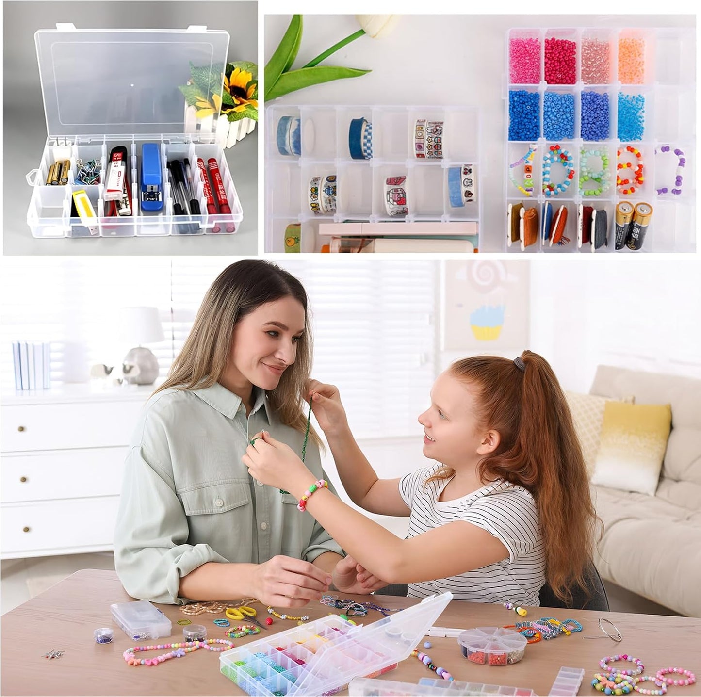 36 Grids Plastic Organizer Storage Container Box, Clear Removable Grid Box Organizer for Jewelry Tackle V1259-DP01-A-2537