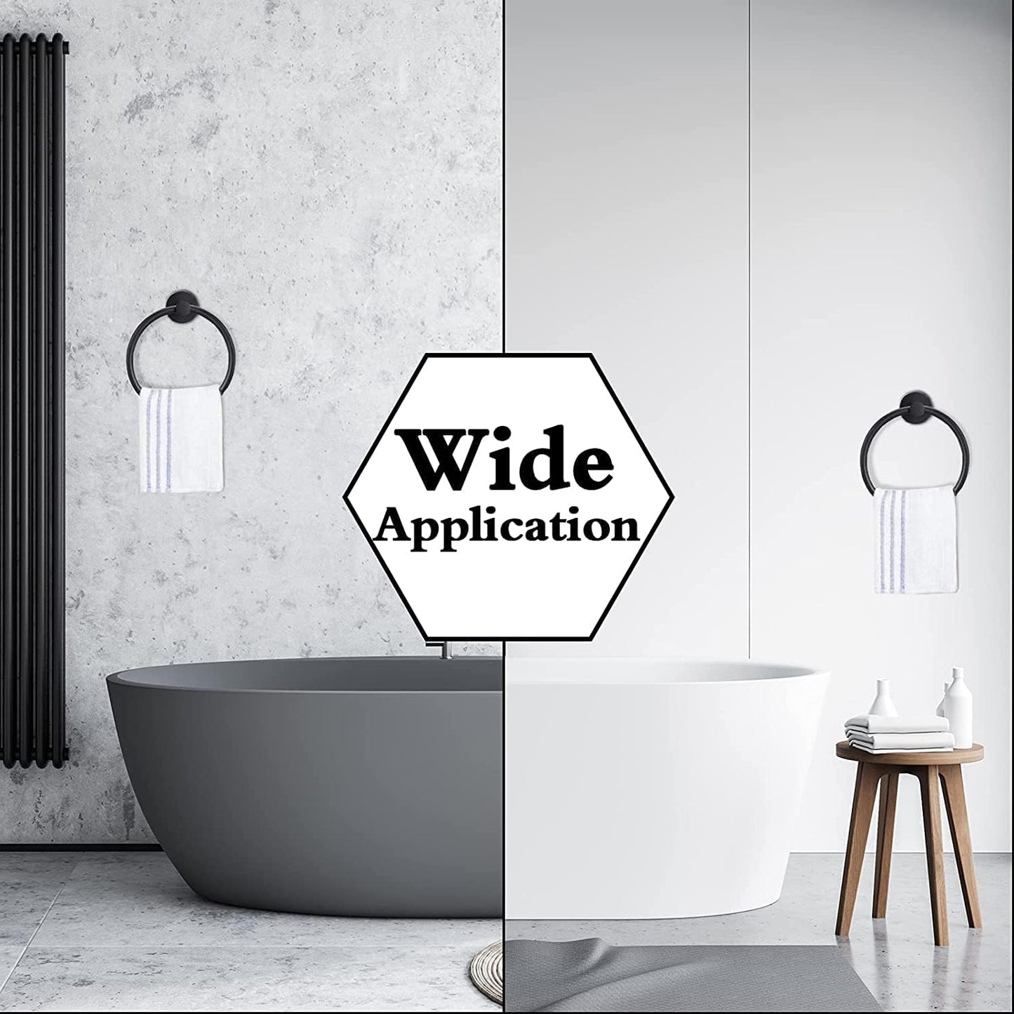 Hand Towel Ring, 304 Stainless Steel Towel Ring Hanging Round for Bathroom and Kitchen V1259-DP01-A-2617
