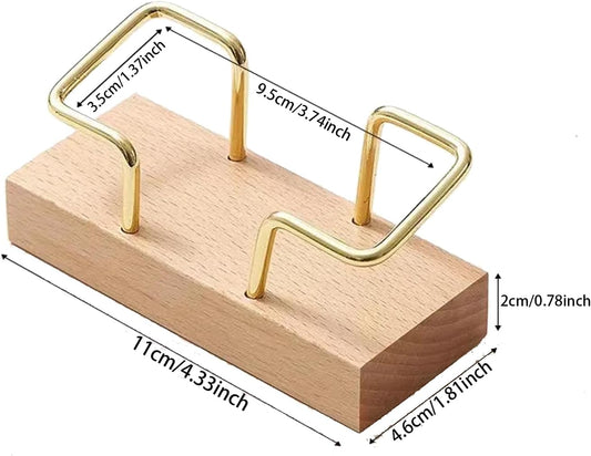 2PCS Wooden Business Card Holder for Desk,Creative Desk and Tabletop Display Stand for Office,Elegant Wood V1259-DP01-A-2633