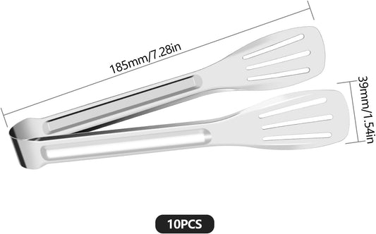 7 Inch Serving Tongs Buffet, Kitchen Cooking Tongs Stainless Steel Buffet Tongs Frying Tong for Pasta Salad V1259-DP01-A-2664