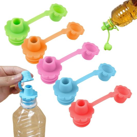 5 Pcs Silicone Bottle Spout Spill Proof Water Bottle Sippy Top Food-Grade Silicone Water Cap Portable Topper V1259-DP01-A-2718