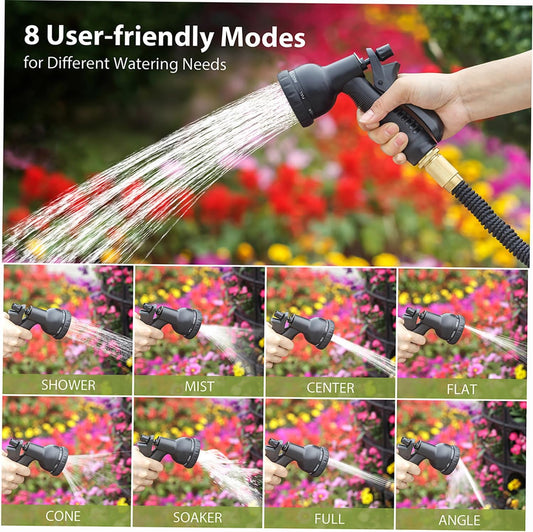 75FT Expandable Garden Hose with 8 Spraying Modes, Shut-Off Valve, Handy Water Pipe for Watering Garden and V1259-DP01-A-2788