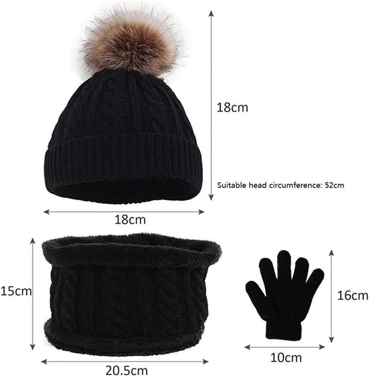 Soft Plush Winter Accessory with Hat, and Scarf in Multiple Colors V1259-DP01-A-2806