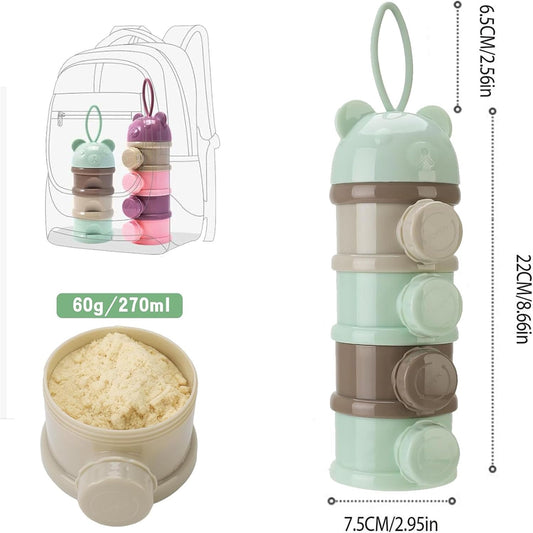 2 PCS 4 Layers Baby Milk Powder Dispenser, Milk Powder Pots,Food Storage Tank, Candy Storage Tank, Formula V1259-DP01-A-2887