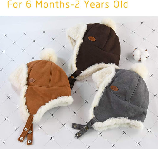 Baby Boys Hat Winter Fleece Cap for Toddlers Newborns 6 Months-2 Years Old V1259-DP01-A-2929
