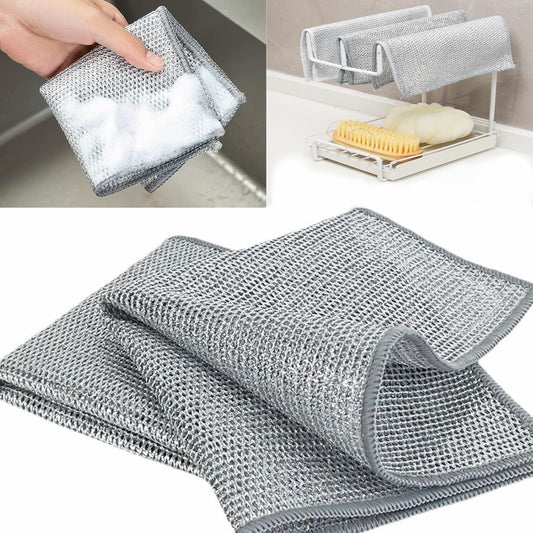 Wire Mesh Cleaning Cloth,Non Scratch Wire Dishcloth,Wire Dishwashing Rags,Multipurpose Metal Miracle Washing V1259-DP01-A-2979