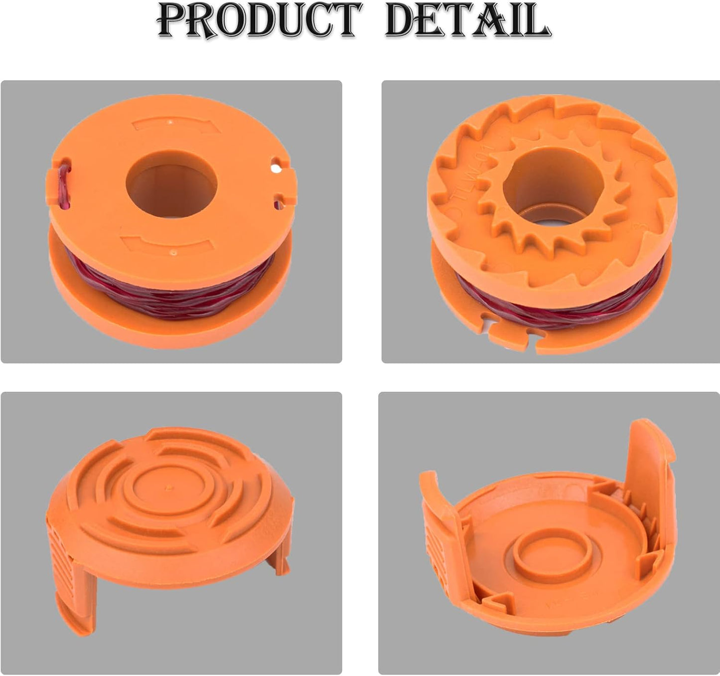 14 Pack Replacement Trimmer Spool Line, Trimmer Replacement Spools Line for Worx WA0010 WA0004.1 Grass V1259-DP01-A-2999