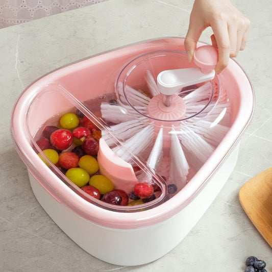 Fruit Cleaner Spinner - Fruit Washer Spinner Bowl with Lid, Large Capacity Fruit Washer Spinner with Brush, V1259-DP01-A-3024
