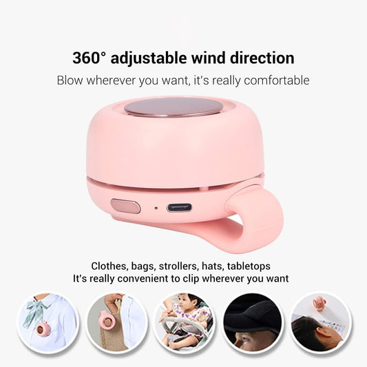 Portable Silent Mini Bladeless Fan Clip On, Portable silent mini bladeless electric fan, 3 Speeds Hands-Free V1259-DP01-A-3059