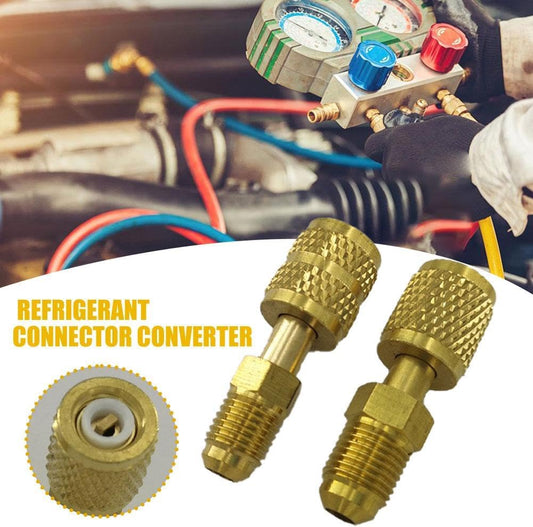 R410 R32 R22 Brass Adapter, Reverse Thread Fitting for R410/R32/R22 Mini Split Systems, Vacuum Pump & Gauge V1259-DP01-A-3068