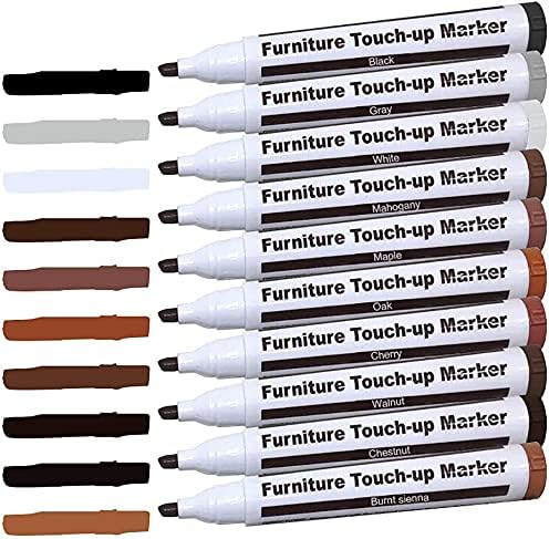 Furniture Wood Repair Markers Kit,Touch Up Markers and Wax Sticks with Sharpener,for Stains, Scratches, V1259-DP01-A-3085