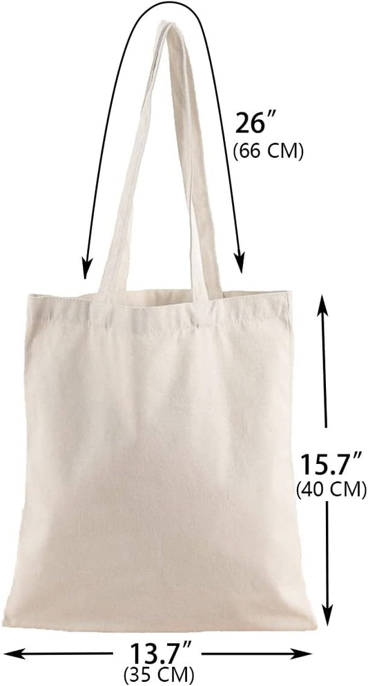 Reusable Grocery Shopping Bags Cotton Tote Bag, Blank Tote Canvas Bags for DIY Craft, Grocery,Shopping,Drawing V1259-DP01-A-3089