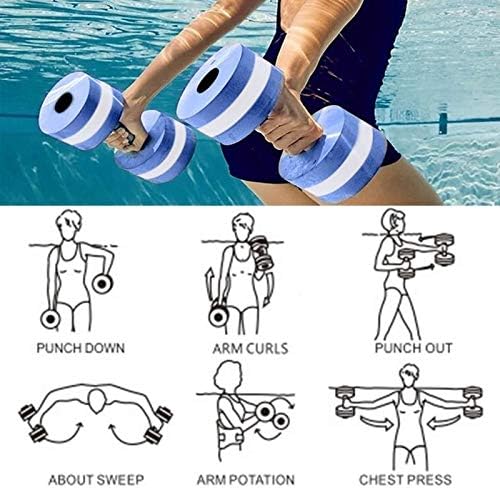 Water Aerobics EVA Water Foam Floating Dumbbell Automatic Float Aquatic Barbell for Water Yoga Fitness and V1259-DP01-A-3096